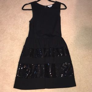 Bar III Black Sequin Striped Dress
